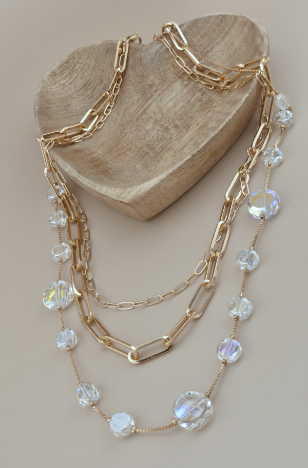 Layered Stones & Chains Necklace