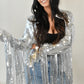 Bianca Silver Sequin Fringe Jacket