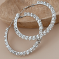 Silver Large Rhinestone Hoops