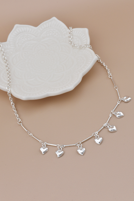 Silver Heart Charm Necklace