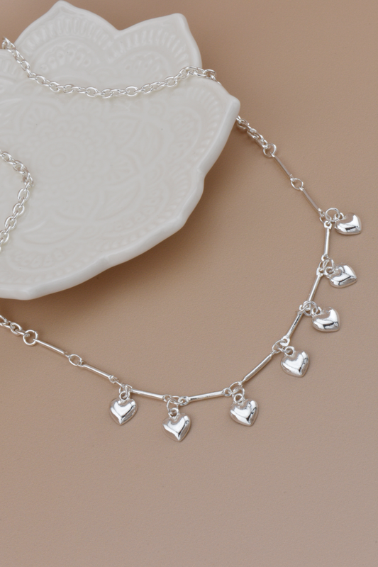 Silver Heart Charm Necklace