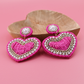 Hot Pink Heart Earrings