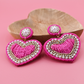 Hot Pink Heart Earrings