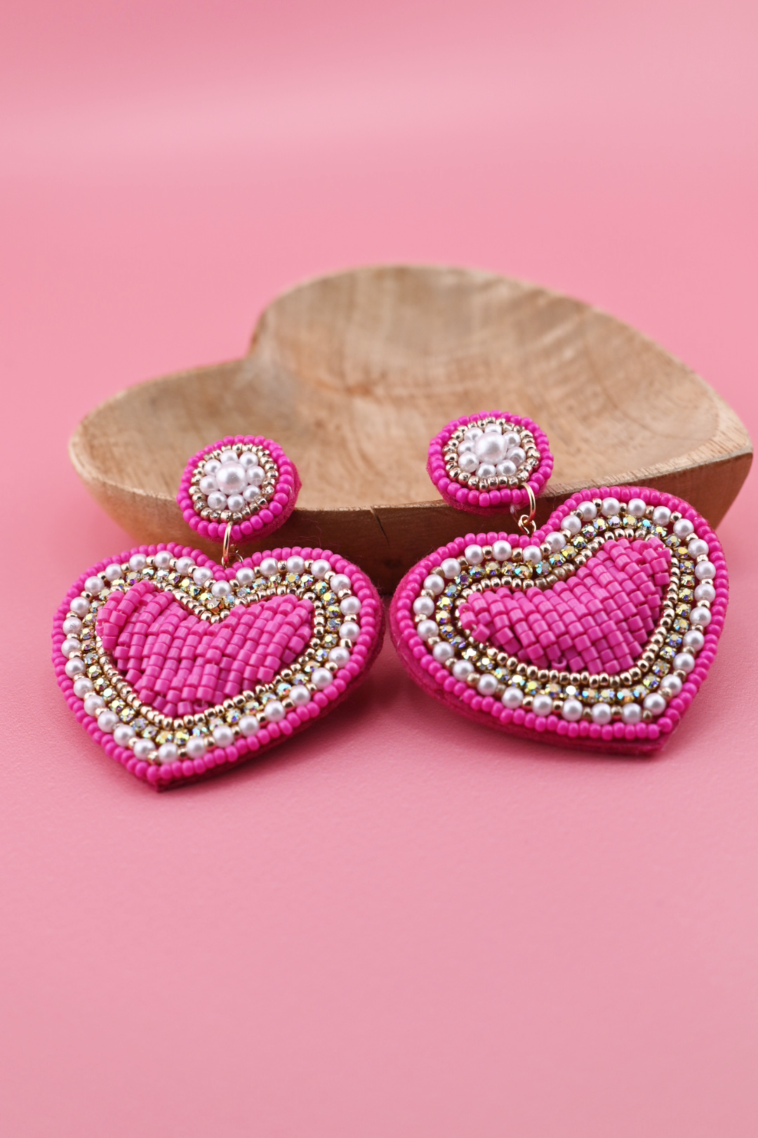 Hot Pink Heart Earrings