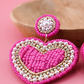 Hot Pink Heart Earrings