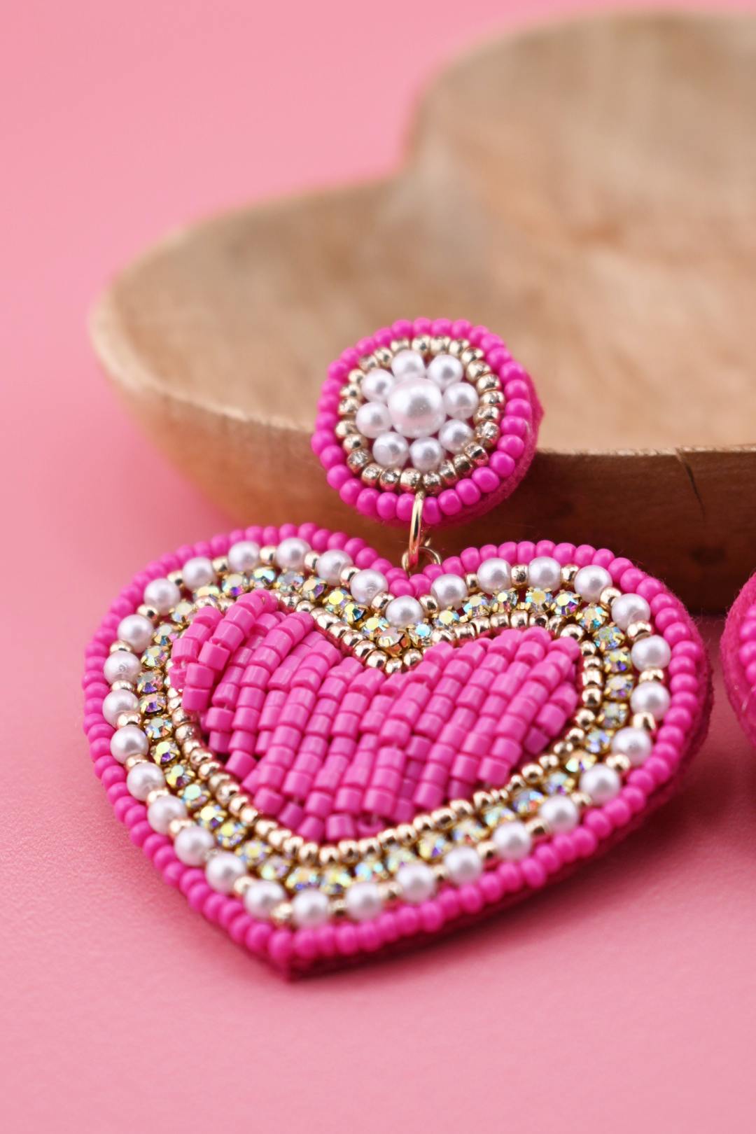 Hot Pink Heart Earrings