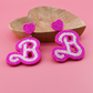 Pink B Beaded Earrings