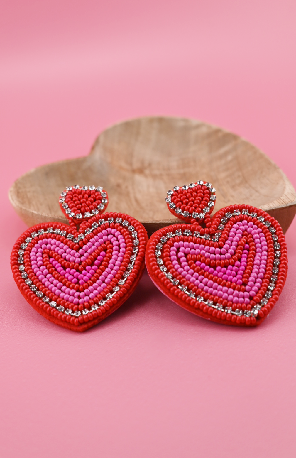 Red & Pink Heart Earrings