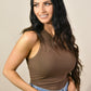 Mocha One Shoulder Tank