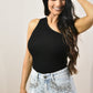 Black One Shoulder Tank