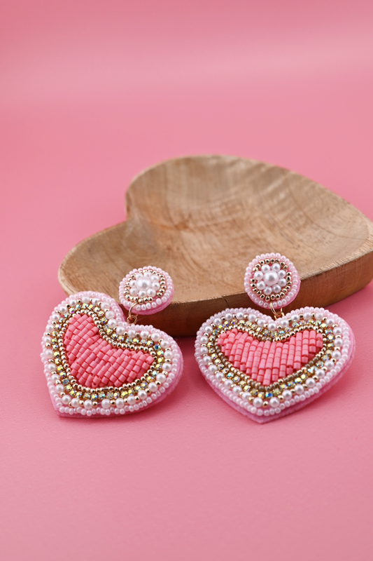 Light Pink Heart Earrings