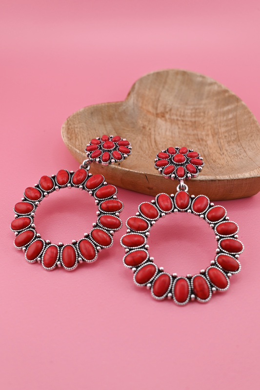 Lainey Red Stone Earrings