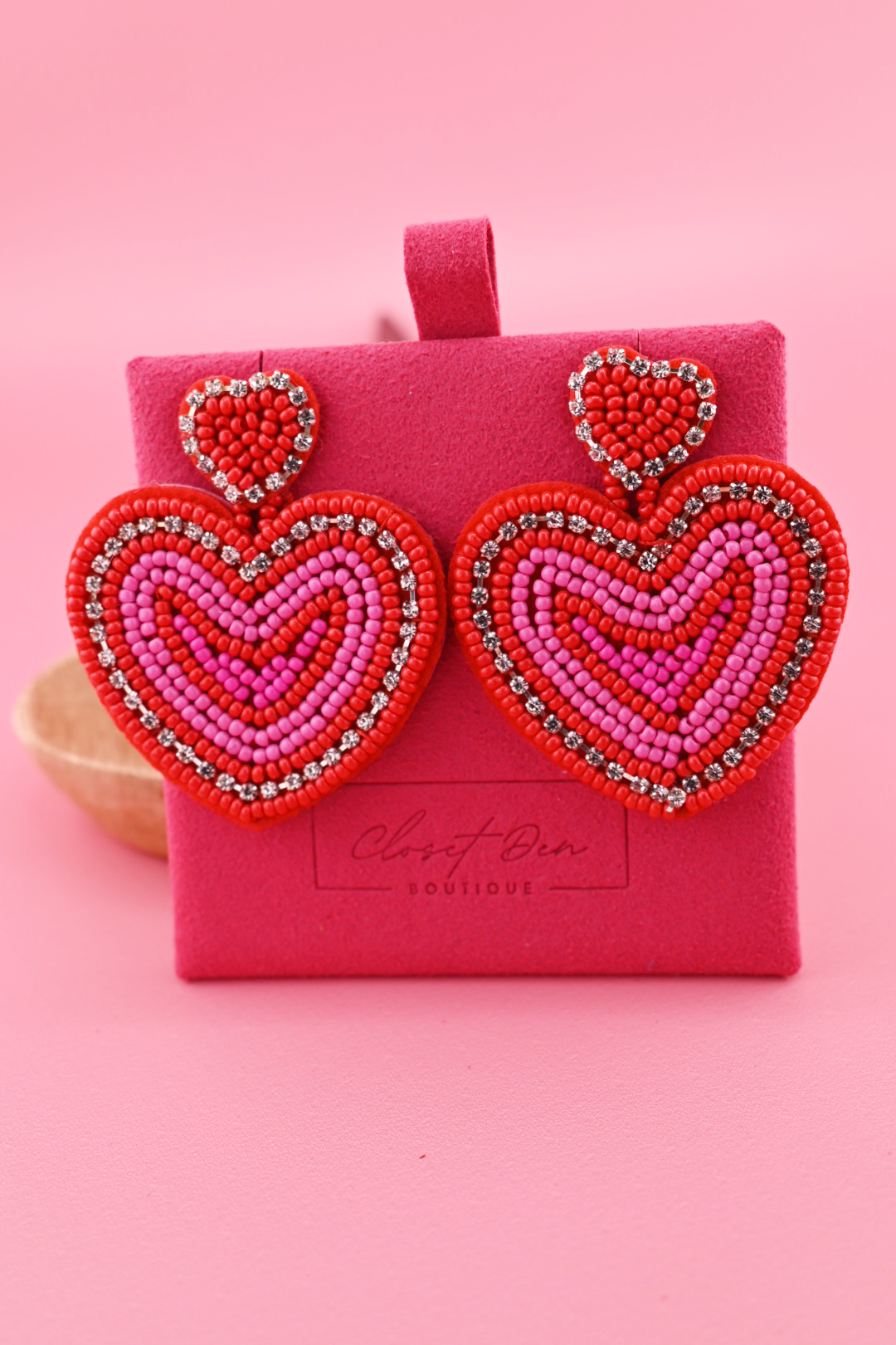 Red & Pink Heart Earrings