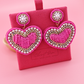 Hot Pink Heart Earrings