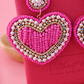 Hot Pink Heart Earrings