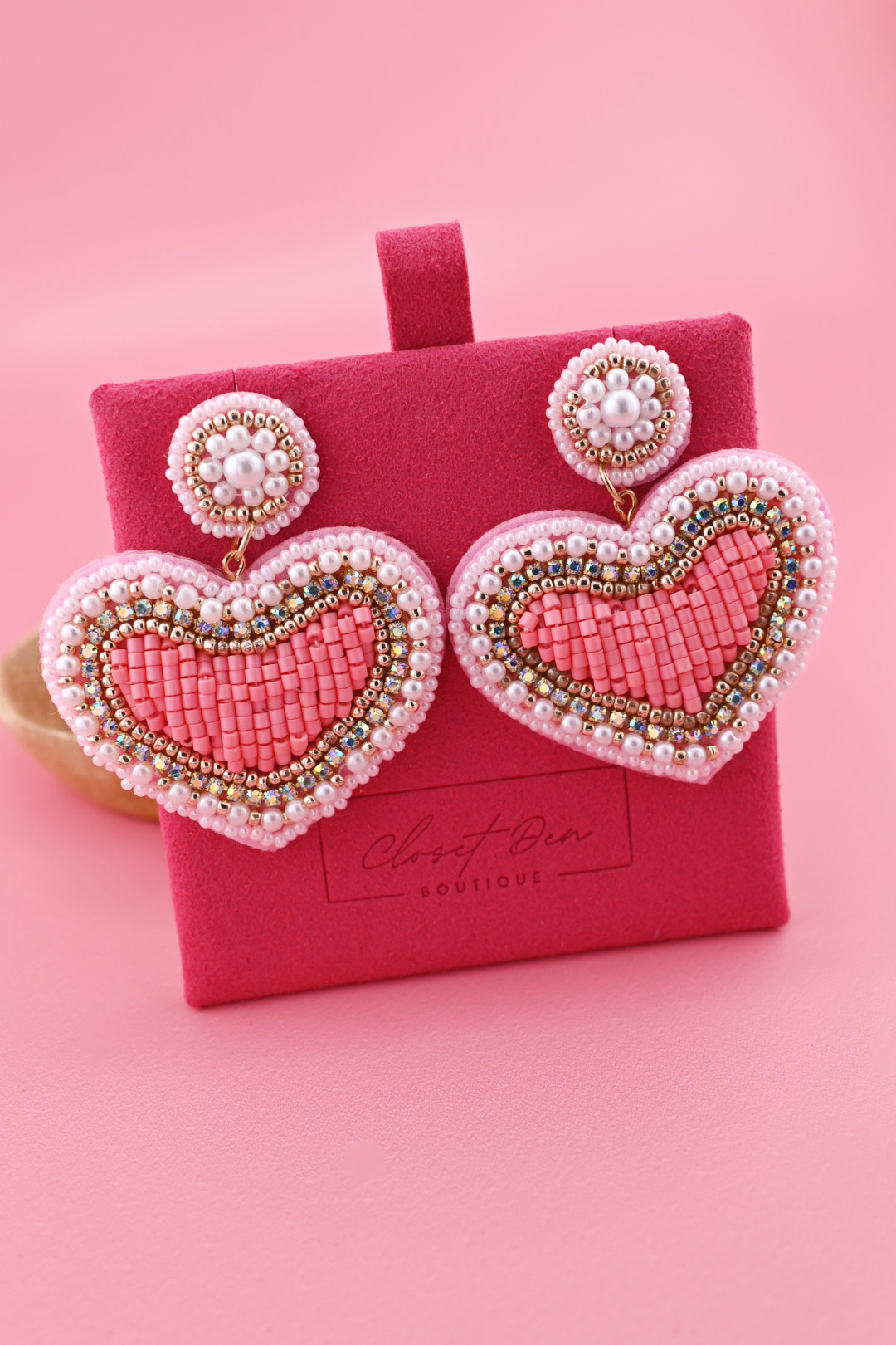 Light Pink Heart Earrings