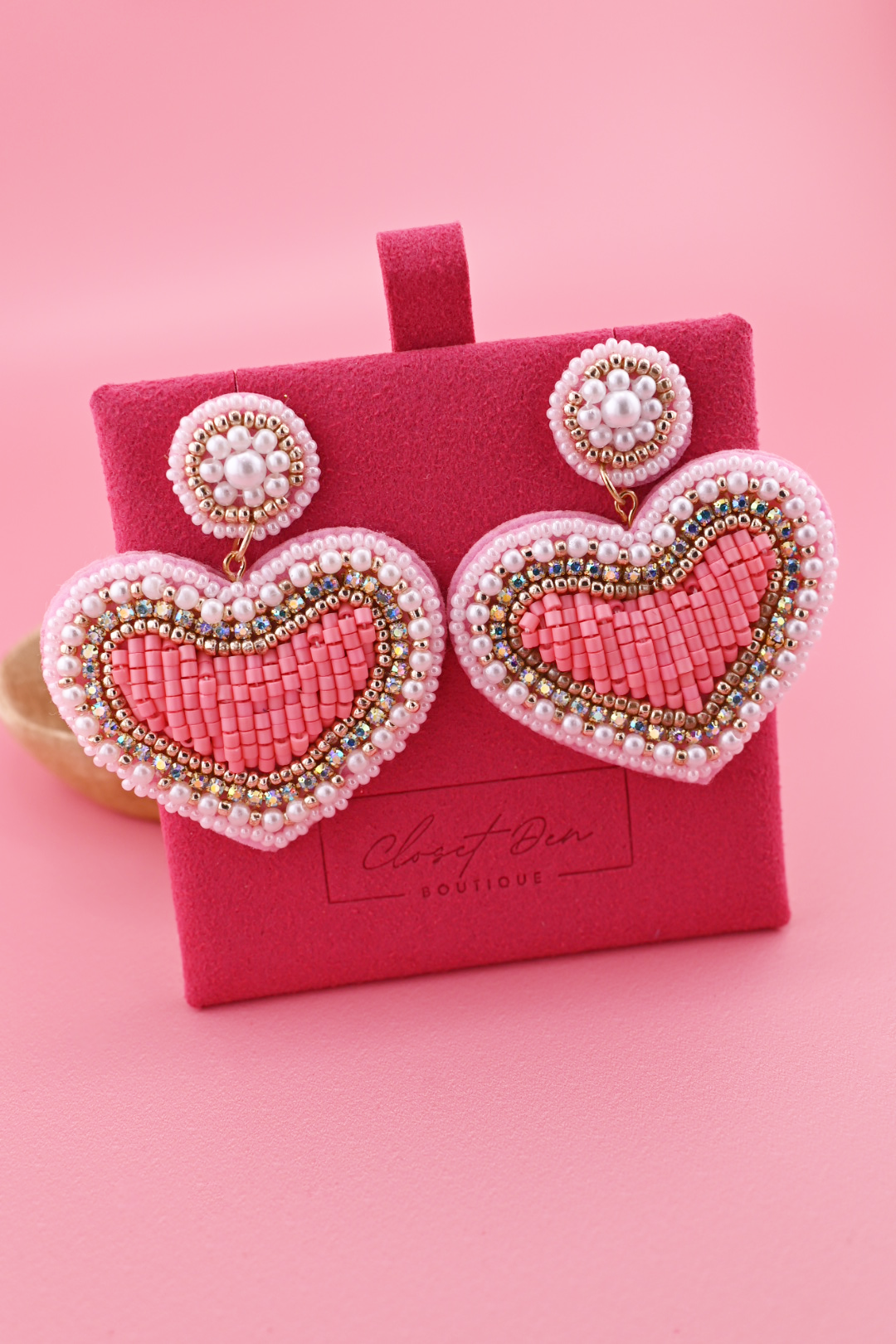 Light Pink Heart Earrings