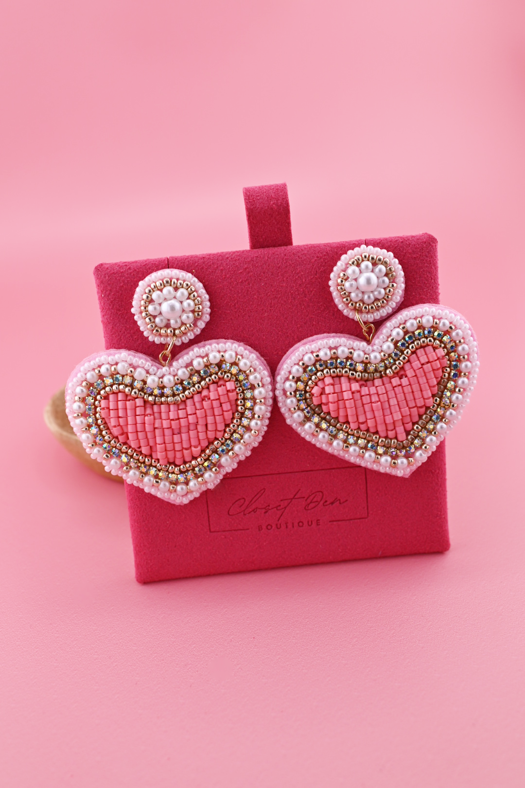 Light Pink Heart Earrings