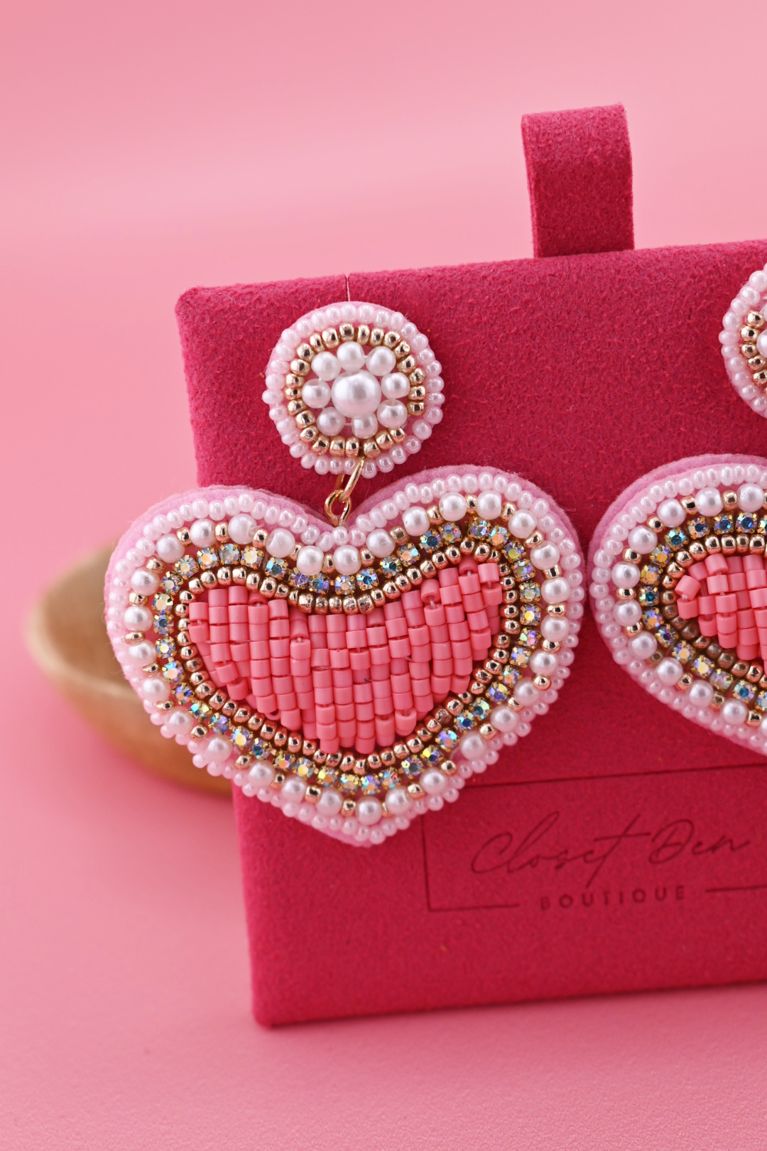 Light Pink Heart Earrings