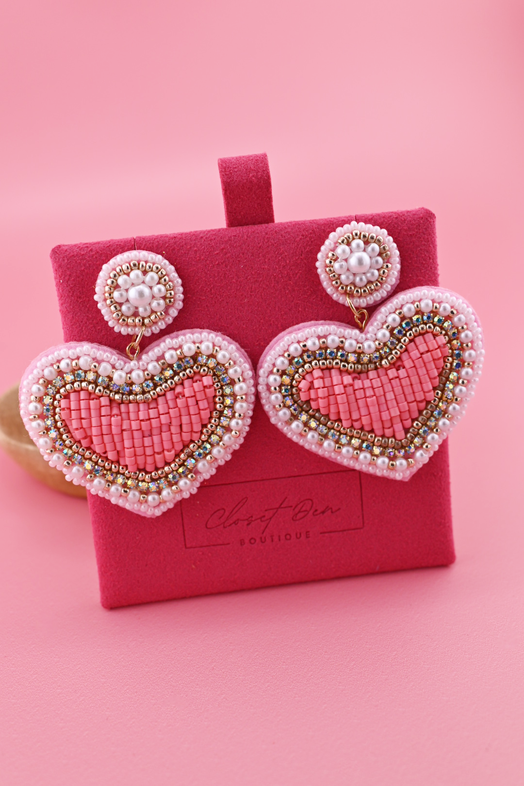 Light Pink Heart Earrings