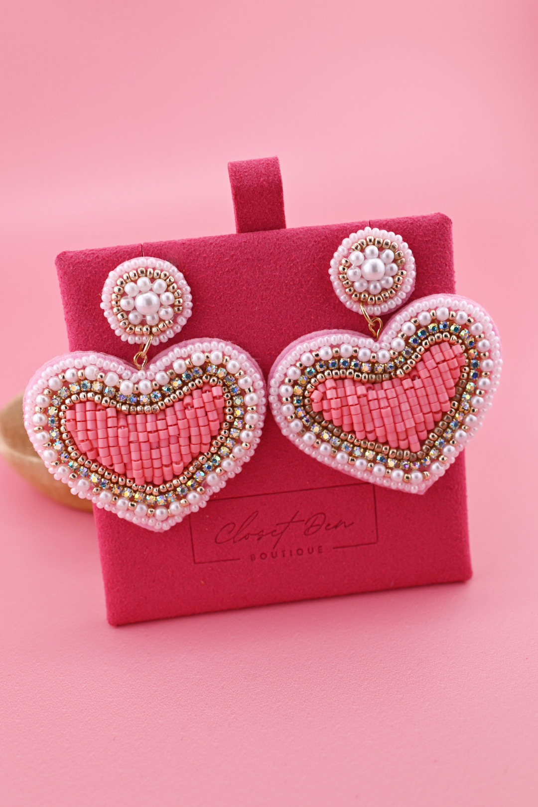 Light Pink Heart Earrings