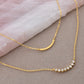 Layered Rhinestone Curved Bar Necklace