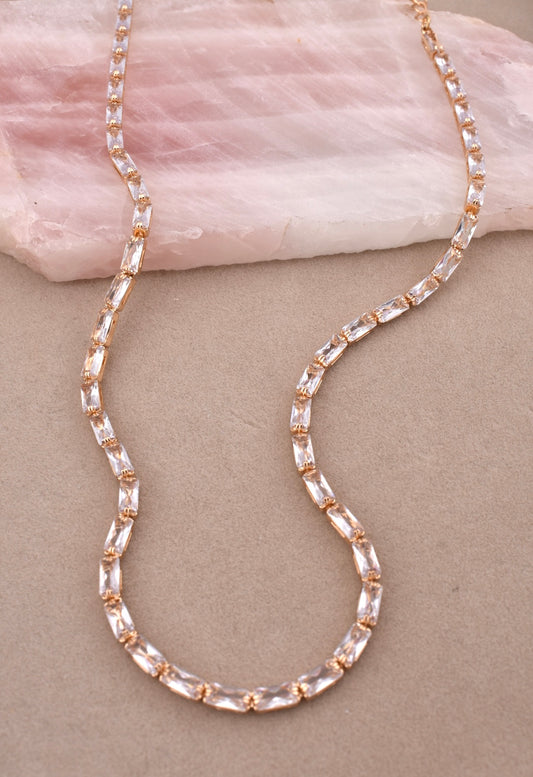 Dainty Baguette Stone Necklace