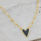 Gold Dipped Heart Enamel Pendant Necklace