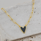 Gold Dipped Heart Enamel Pendant Necklace
