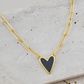 Gold Dipped Heart Enamel Pendant Necklace