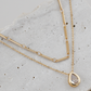 CZ Tear Pendant Layered Chains Necklace