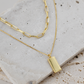 Rectangle Pendant Layered Necklace