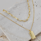 Rectangle Pendant Layered Necklace