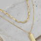 Rectangle Pendant Layered Necklace