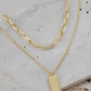 Rectangle Pendant Layered Necklace