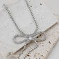Rhinestone Bow Necklace