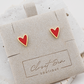 Enamel Heart 18K Gold Dip Stud Earrings