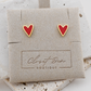 Enamel Heart 18K Gold Dip Stud Earrings
