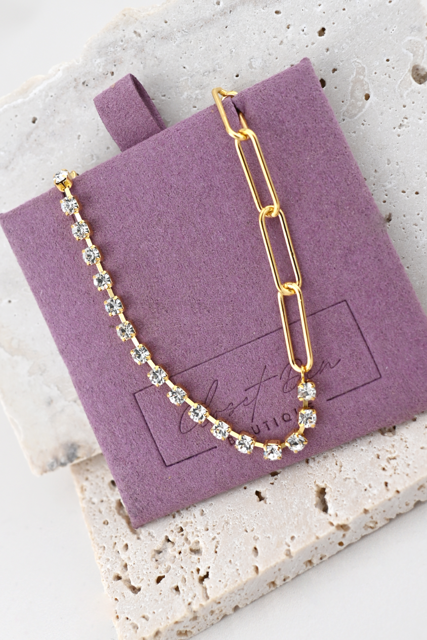 Lumi Luxe Asymmetrical Crystal Link Necklace