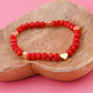 Limited Edition Red & 18K Gold Heart Bracelet