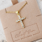 Gold Crystal Cross Necklace