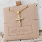 Gold Crystal Cross Necklace