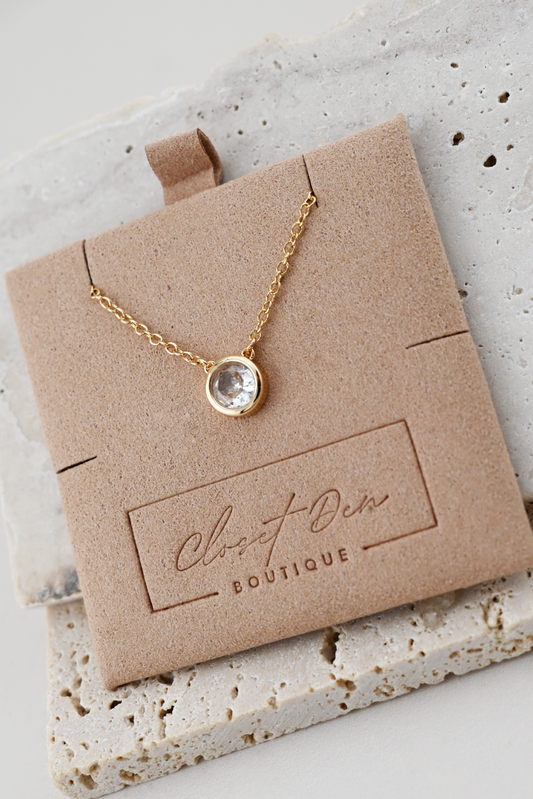 Gold Dainty Round Necklace