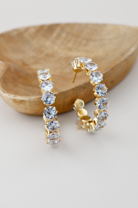 Bold Rhinestone Hoop Earrings