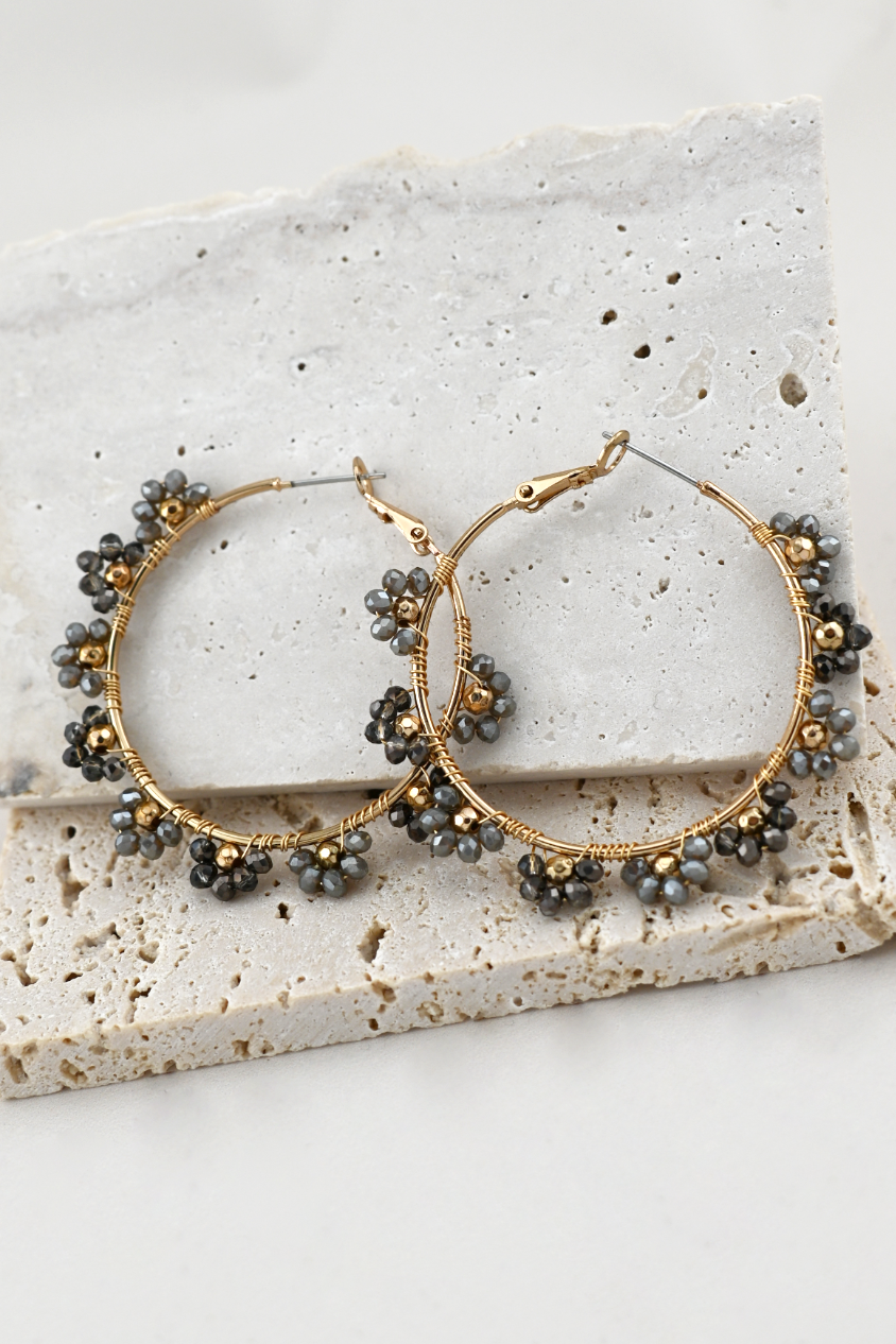Luna Beaded Statement Hoops