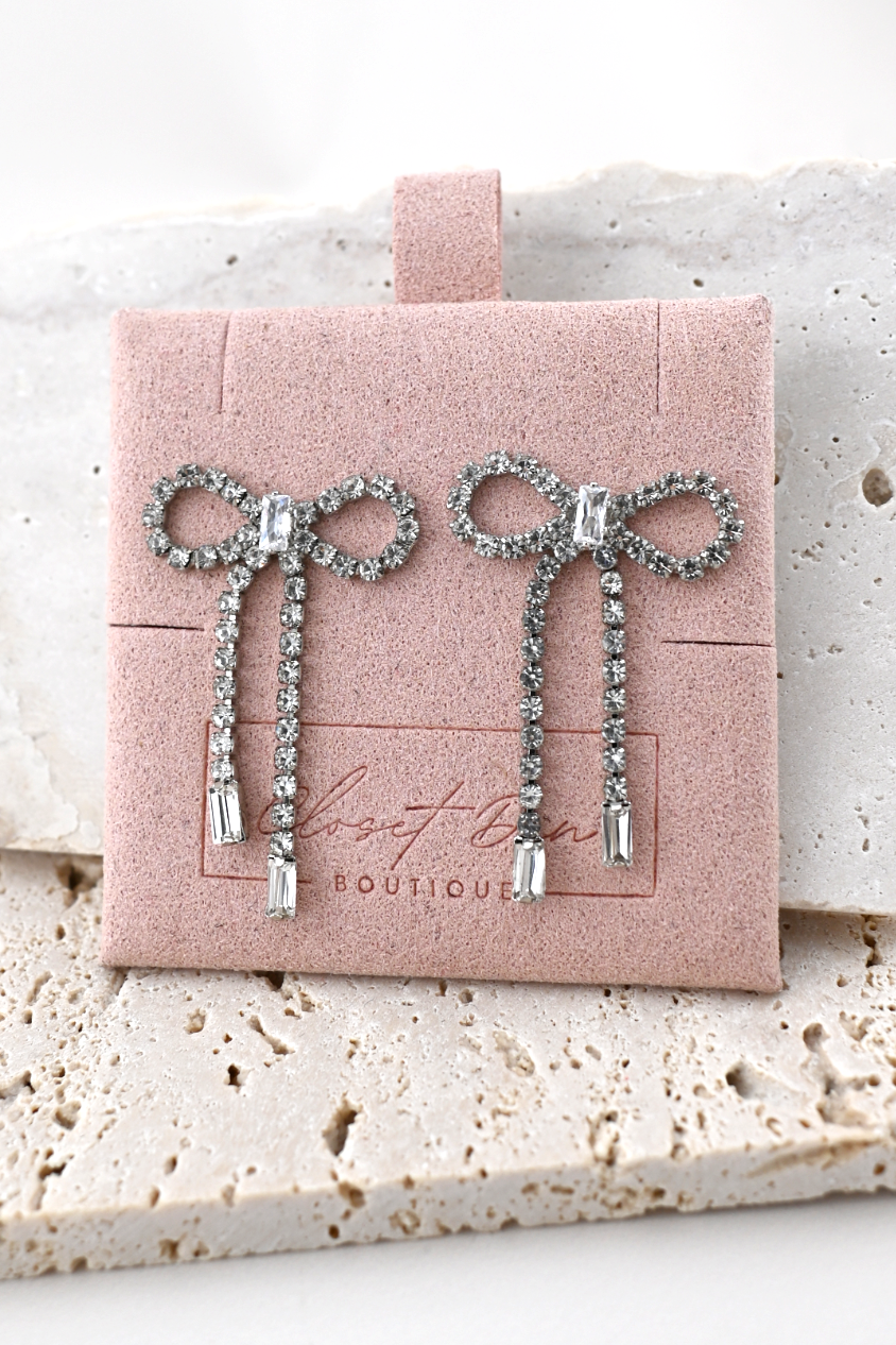 Elvira Rhinestone Bow earrings