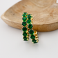Green Bold Rhinestone Hoop Earrings
