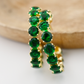 Green Bold Rhinestone Hoop Earrings