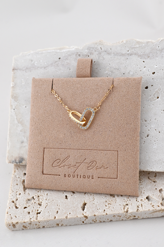 Gold Luxe Link Crystal Pendant Necklace