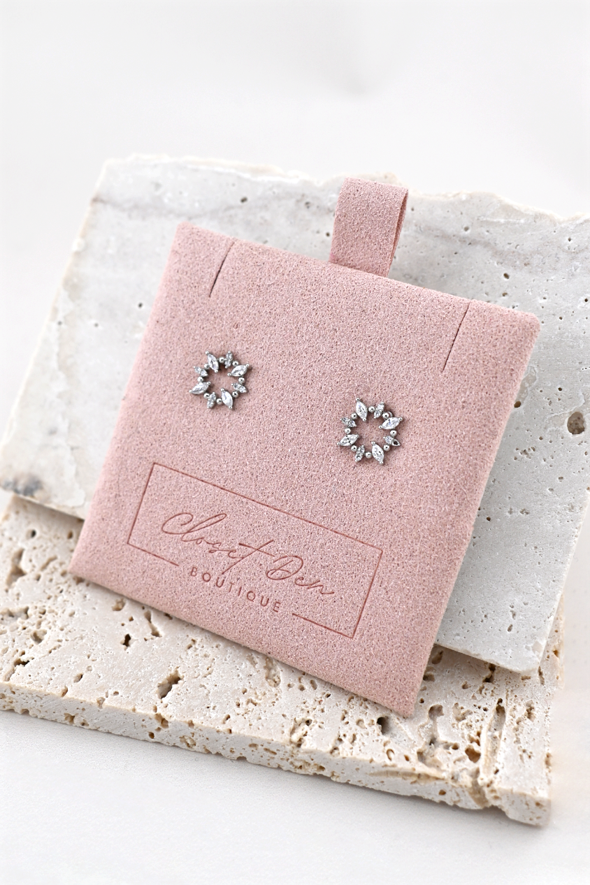Modern Pavé Sunshine Stud Earrings